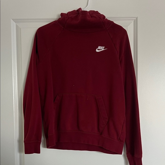 Nike Burgundy Hoodie with White Logo - Picture 1 of 1